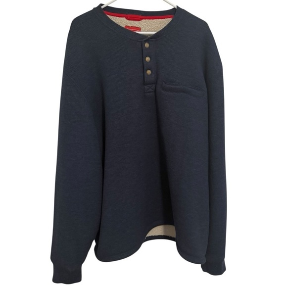 Coleman Sherpa Lined Waffle Henley Blue 3XL Shirt - Picture 1 of 5